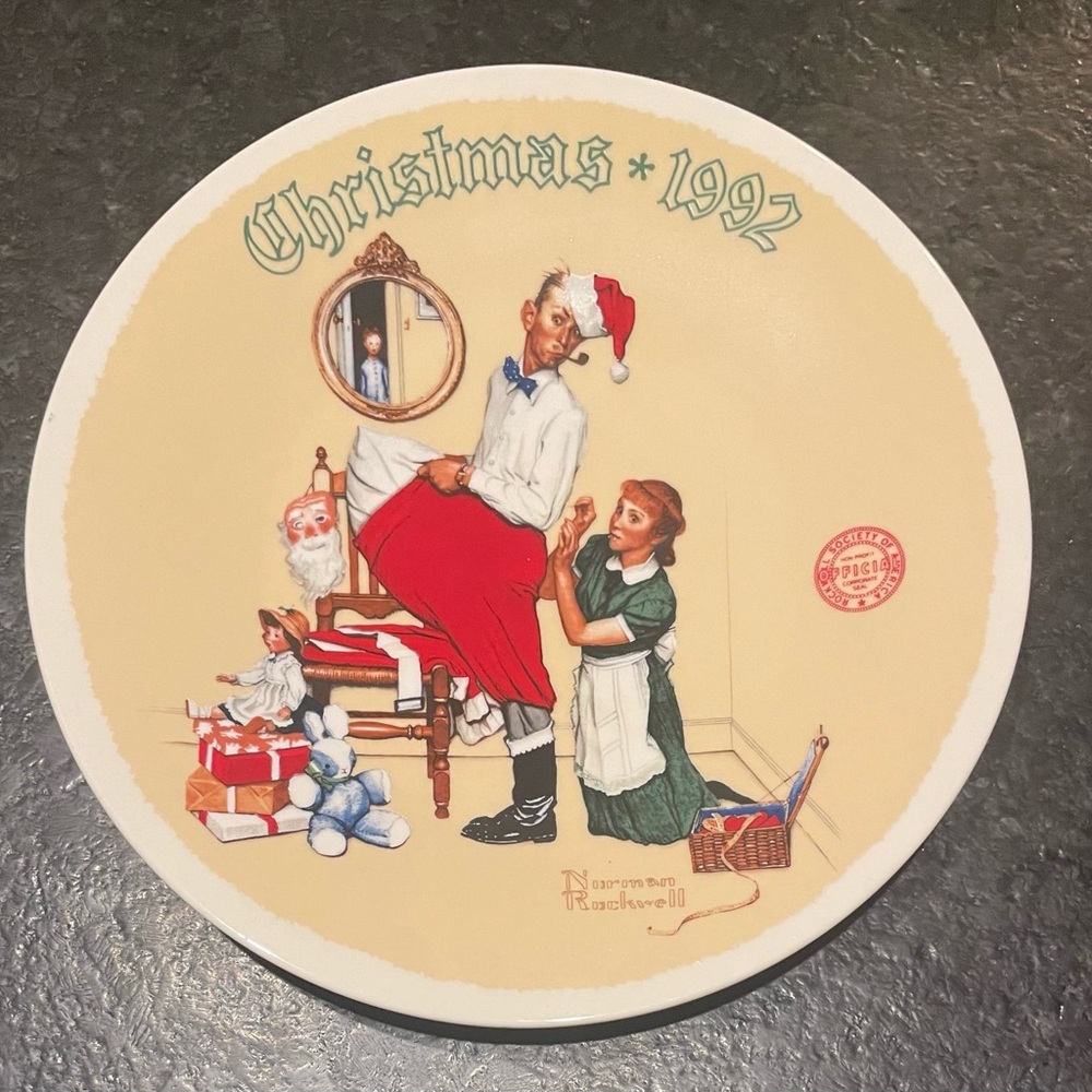 Norman Rockwell 1992 Christmas Plate